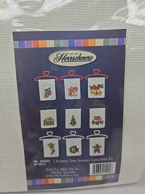 Herrschners Christmas Time Banners Cross Stitch Kit